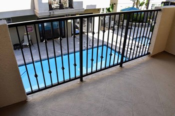 second story view of community pool